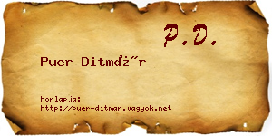Puer Ditmár névjegykártya
